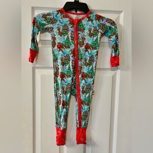 Lotus Moon Bamboo Scooby Doo Christmas Convertible Romper 12-18 Months